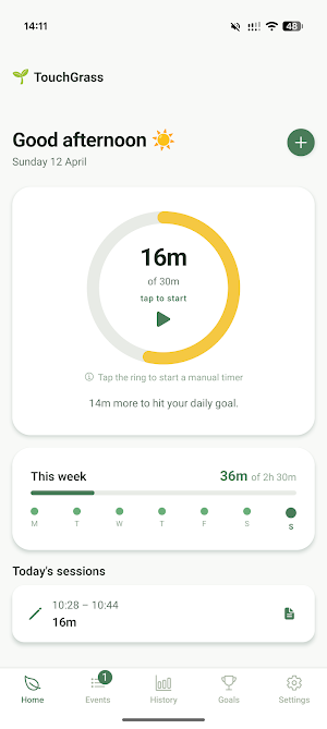 TouchGrass: Outdoor Tracker Screenshot 1