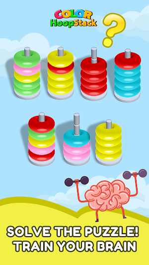 Color Hoop Sort Puzzle: Sorting 3D Game Screenshot 2