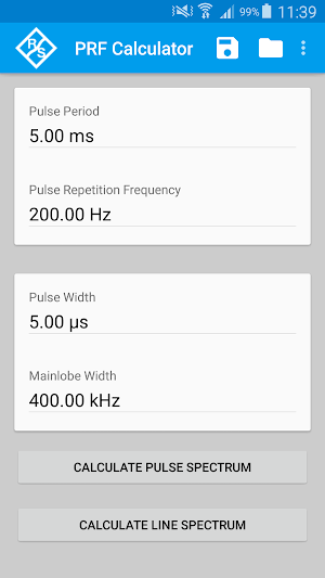 Pulsed RF Calculator Screenshot 0
