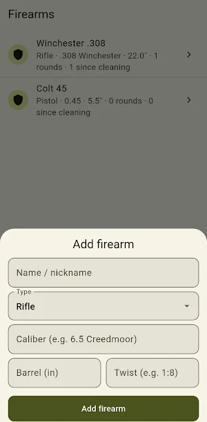RANGE & RELOAD LOG Screenshot 2