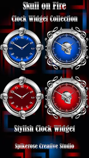 Skull On Fire Clock Widget Collection Screenshot 0