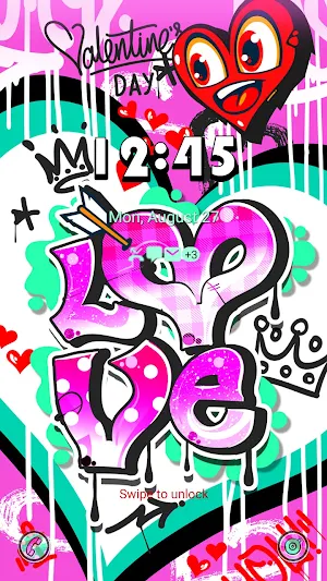 Pink Graffiti Love - Wallpaper Screenshot 1