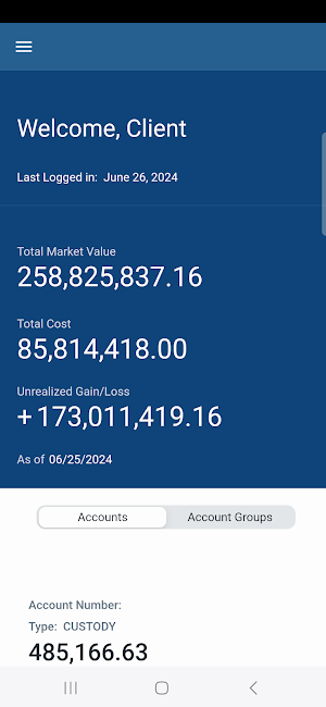 Fiduciary Trust Account Access Screenshot 1