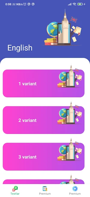 Ingliz tilidan testlar, DTM savollari Screenshot 0