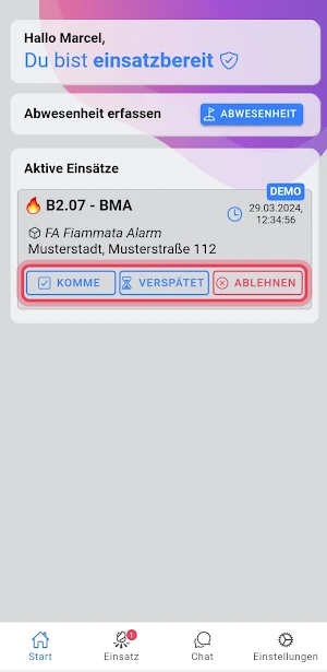 Fiammata Alarm Screenshot 0