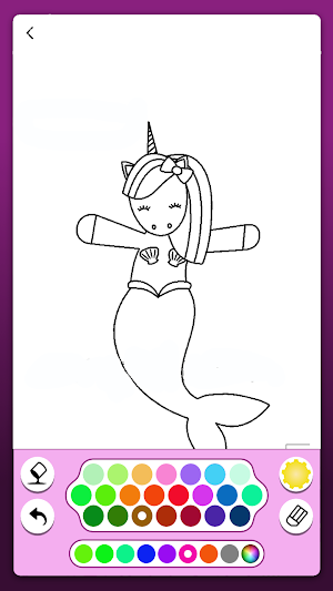 Mermaid & Unicorn Coloring ART Screenshot 1
