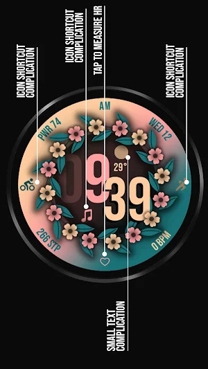 Flower Animated Watch Face 026 Screenshot 3