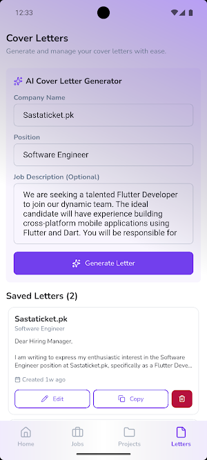Lensfolio - AI Driven Job Hunt Screenshot 3