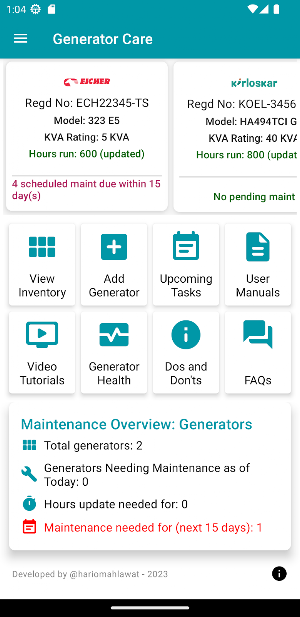Generator Care Screenshot 0