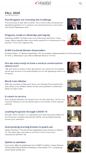 SUNY Cortland Alumni Magazine Screenshot 3