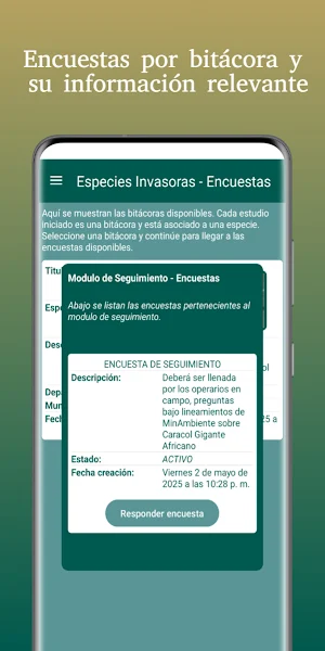 Especies Invasoras Encuestas Screenshot 2