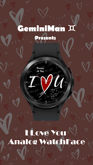 I Love You Analog Watchface Screenshot 0