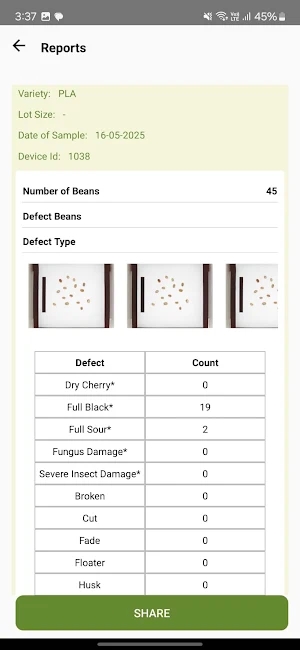 AgSure Coffee Analyser Screenshot 3