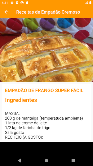 Receitas de Empadão Cremoso Screenshot 3