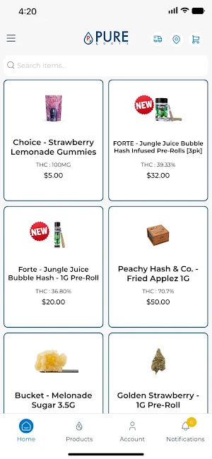 Pure Roots Mobile Screenshot 1
