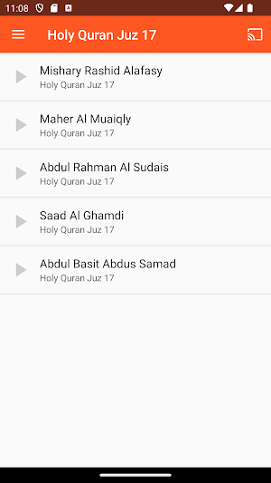 Holy Quran Juz 17 MP3 Screenshot 1