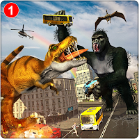 Gorilla Fighting Dinosaur Game