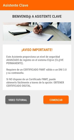 Asistente Clave y Clave Permanente Screenshot 0