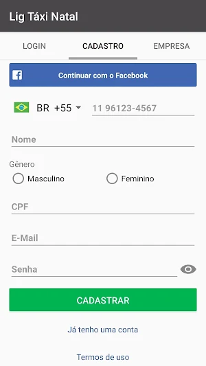 Lig Táxi Natal Screenshot 1