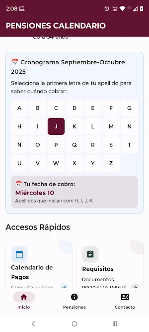 Bienestar Calendario de Pagos Screenshot 1