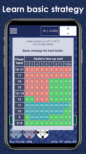 Blackjack: Card counting and strategy Screenshot 1