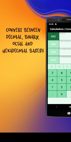Binary, decimal, hexadecimal, octal calculator Screenshot 3