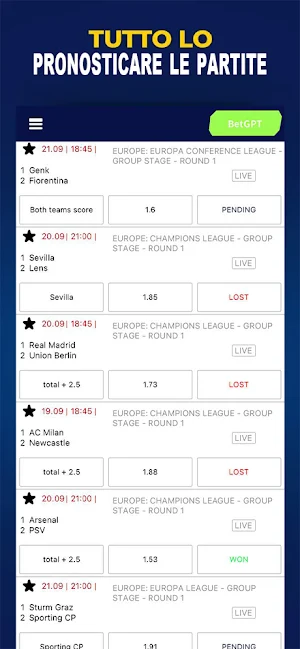 Scommesse Sportive Matchpoint Screenshot 3
