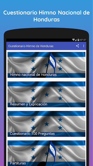 Cuestionario del Himno Nacional de Honduras Screenshot 0