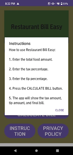 Bill Total Calculator Screenshot 2