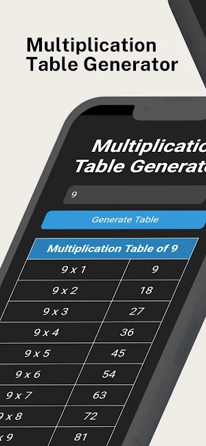 Multiplication Table Generator Screenshot 0
