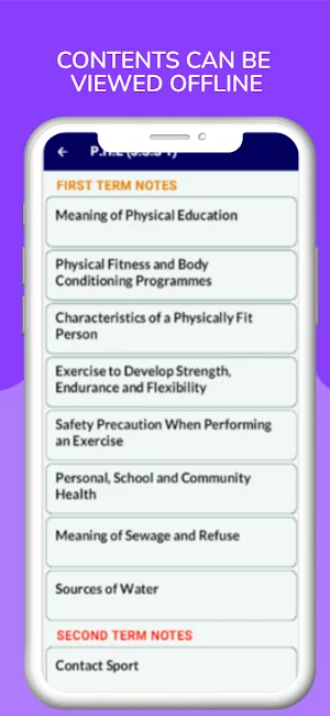 P.H.E Notes ( J.S.S 1-3 ) Screenshot 1