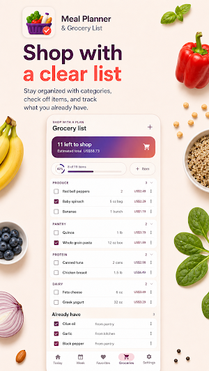 Meal Planner & Grocery List Screenshot 3