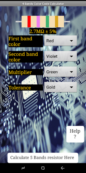 2021 Resistor Color Code Calculator Screenshot 0