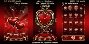 Heart Valentine 3D Next Launcher theme Screenshot 0