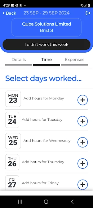 Blueprint Recruit E Timesheets Screenshot 3