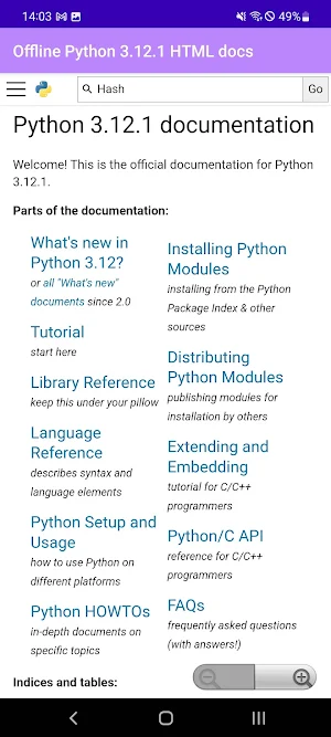 Python 3.12 Offline HTML docs Screenshot 1