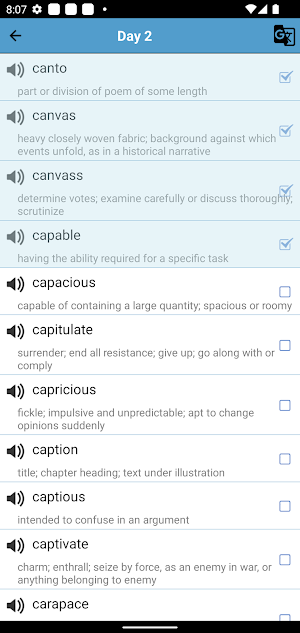 4500 ACT Vocabulary Screenshot 3