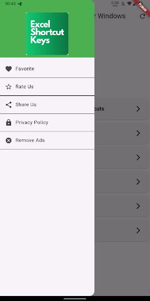 MS excel Shortcut keys Screenshot 0