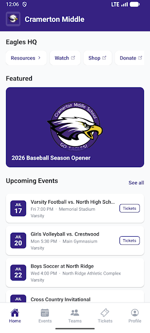 Cramerton Middle Athletics Screenshot 0