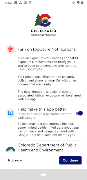 CO Exposure Notifications Screenshot 3