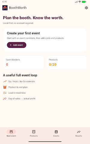 BoothWorth: Craft Fair Planner Screenshot 2