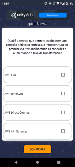 Exame - AWS Cloud Practitioner Screenshot 1