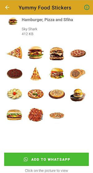 Yummy Food Stickers Screenshot 1
