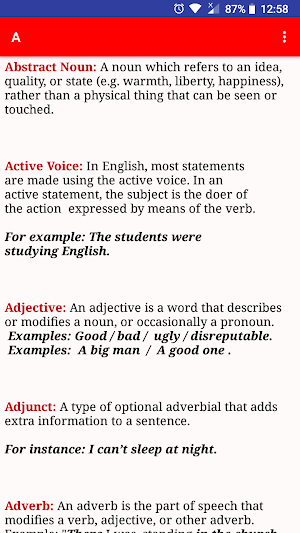 English Grammar Terms Screenshot 2