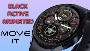Black Active Analog Watch Face Screenshot 1