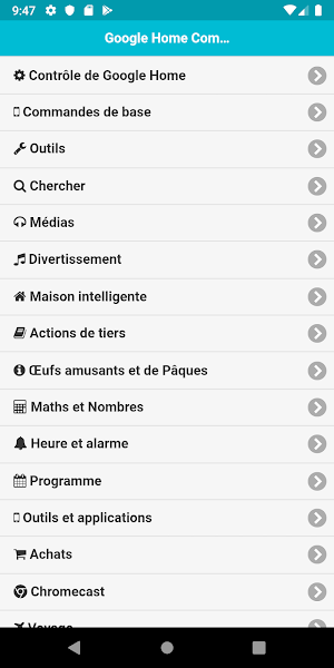 Commandes pour Google Home Screenshot 0