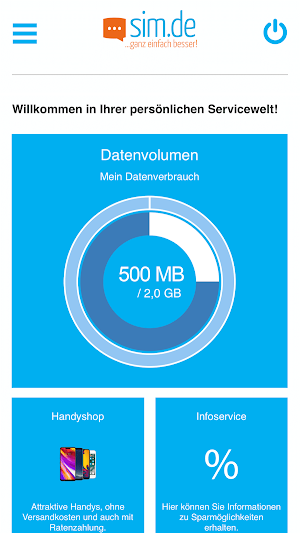 sim.de Servicewelt Screenshot 0