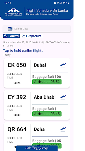 BIA Flight Information Screenshot 0