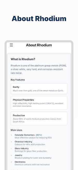 Rhodium Price: live,spot,metal Screenshot 3