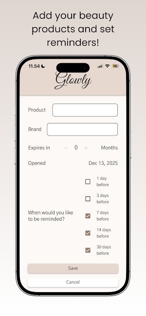 Glowly: Cosmetic Tracker Screenshot 1